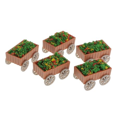 Unbekannt 5X Hochbeet Blumenkasten Pflanzkübel Kräuterbeet Gartenbeet Eisenbahn Modell