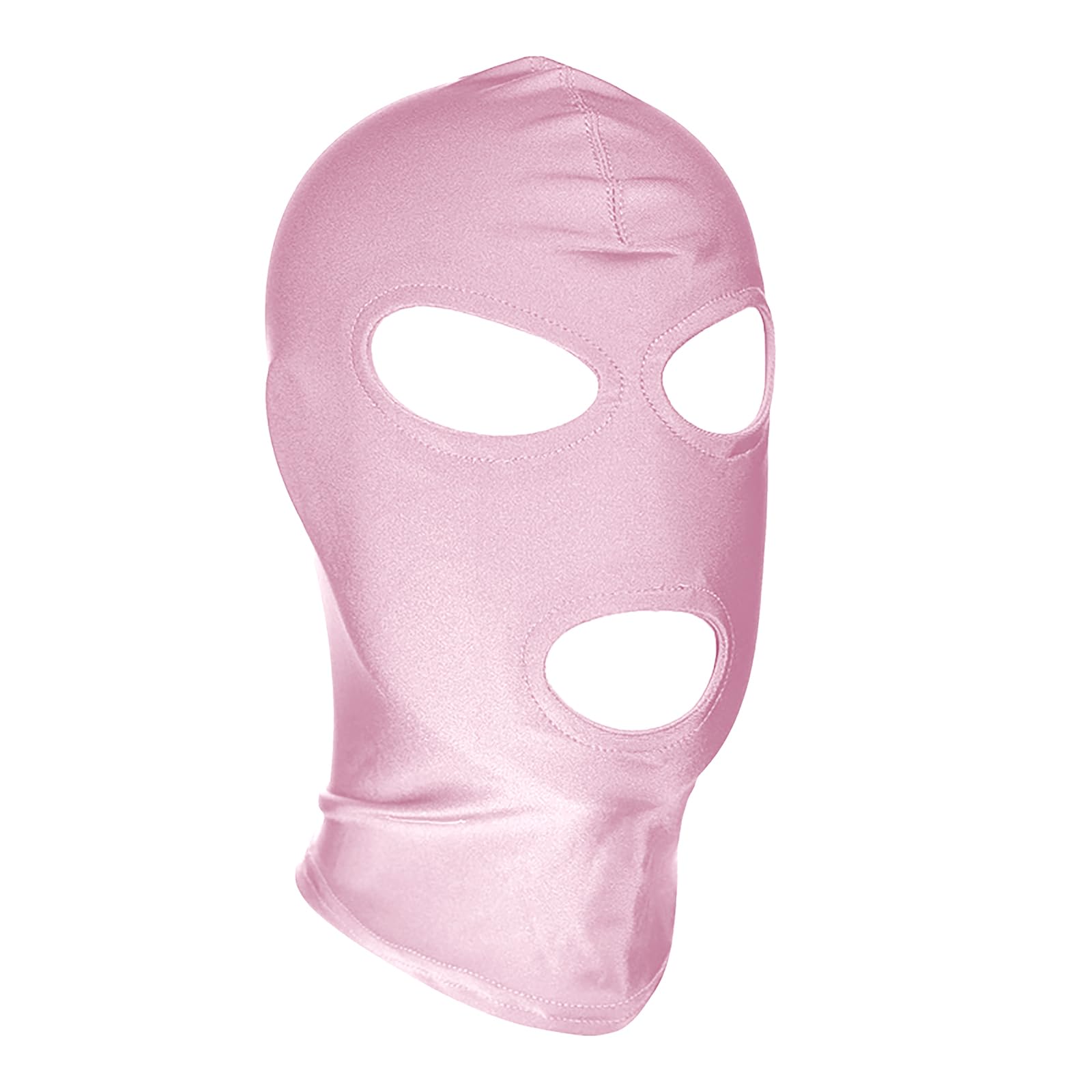 Black Full Cover Hood Mask Elastic Breathable Open Eyes and Mouth Head Cover Mask Unisex for Adult Couple Games Role Play Halloween Costume Outdoor Sun Protection Balaclava (Pink-Open Eyes Mouth)