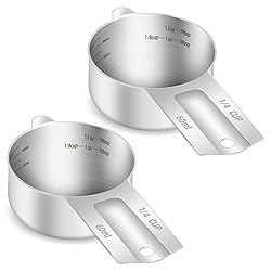 BERYLER 2PCS 1/4Cup (60ml, 2oz) Single Measuring
