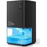 EasyAcc Dehumidifiers for Home Basements, 40oz Air Dehumidifier for Home(450sq ft) with Handle/7 LED Lights, Ultra Quiet & Au