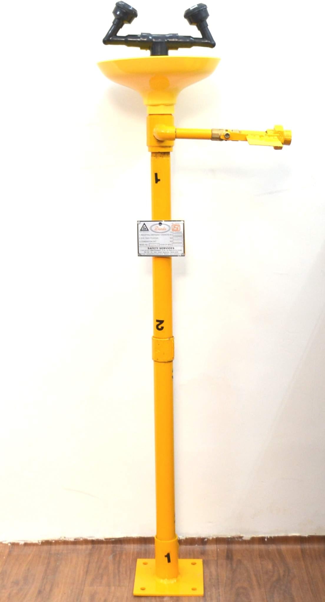 Sai Safety Wall-Mounted Emergency Eyewash (Yellow)