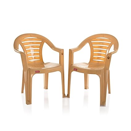 Varmora Medium Back Chair Set of 2 (Curv - Beige)