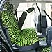 OxGord 21pc Zebra Car Seat Cover, Carpet Floor Mat, Steering Wheel Cover and Shoulder Pad Set - Universal Fit, Truck, SUV, or Van - Lime Green
