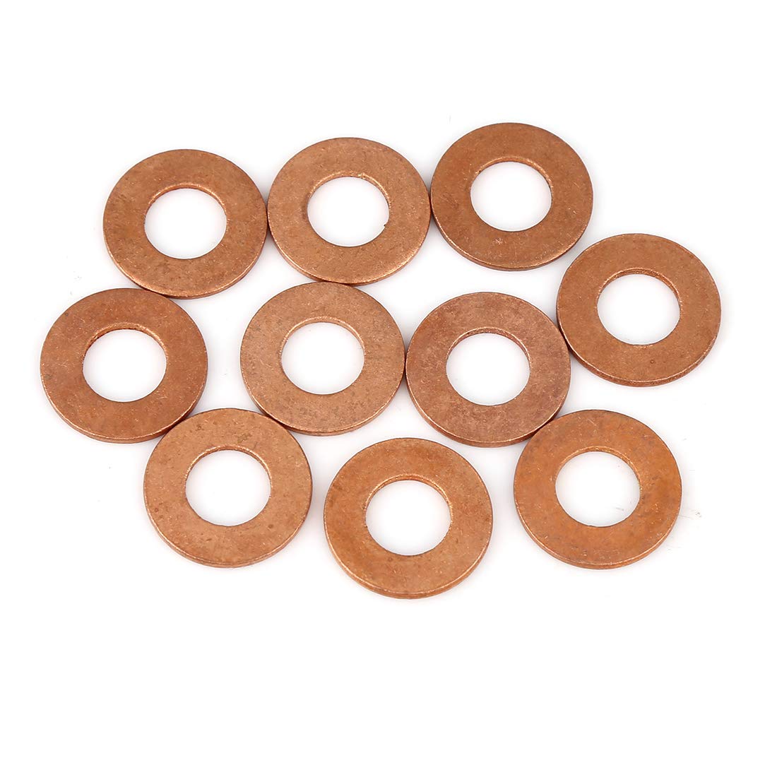 X AUTOHAUX 10pcs Copper Washer Flat Sealing Gasket Ring for Car 10 x 21 x 1.5mm