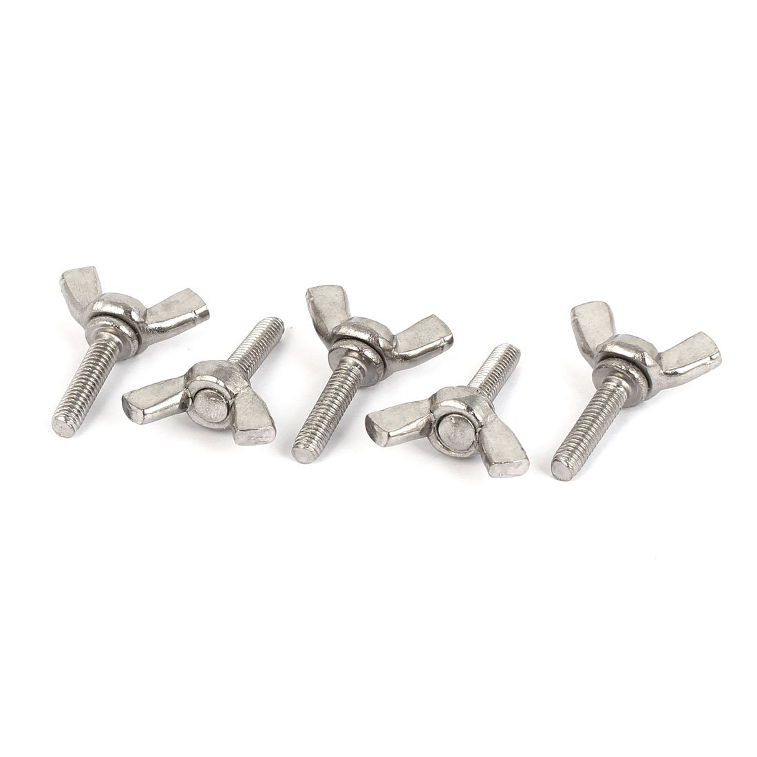 sourcingmap Metric M4 0.7mm Pitch 304 Stainless Steel Wing Butterfly Thumb Screw 5pcs