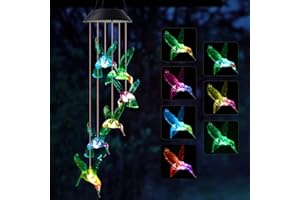 JOBOSI Mother Gift, Gifts for Grandma, Hummingbird Gifts, Hummingbird Wind Chimes Outdoor,Solar Wind Chimes, Gifts for mom, Birthday Gifts for Women, Garden Gifts, Garden Decor, Yard Decor