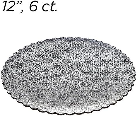 12" Silver Scalloped Edge Cake Boards, 6 ct