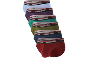 BAMBOO COOL Mens Breathable Soft Underwear Open-fly Classic Briefs, Tag-free, 6 Pack