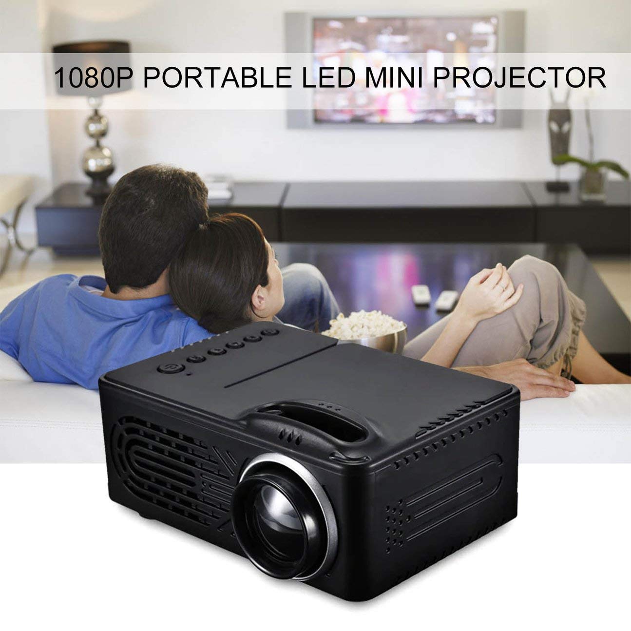 MachinYeser 1081P Multimedia portátil con Mini proyector LED para ...