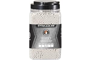 Lancer Tactical 18,500 Round 6mm Airsoft Pellets 0.20g-0.32g, Bucket Size Streamline Competition Grade BBS - Made in Taiwan