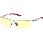 Eagle Eyes Fusion NL Night Driving Vision Aluminum Glasses Anti Glare for Driving Biking Fishing | 99.9% UV Protection &amp; Blue Light Filter Yellow Tint Lens for Men &amp; Women
