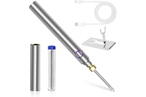 ELMCONFIG Cordless Soldering Iron Kit, USB Portable Cordless Soldering Iron with Tin Wires, Soldering Iron Stand, Soldering Iron Tool Kit Suitable for Home Appliance Repair, Electronic Components