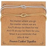Your Always Charm Knot Matching Bracelets for Couples Long Distance Relationship Gifts Couples Bracelets Set for Women Men Trendy 2025