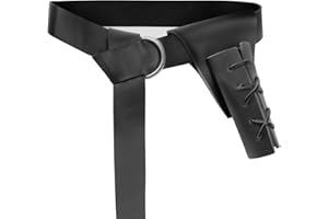 YAIZLBCA Medieval Knight Leather Belt with Pirate Sword Holster Dagger Frog Renaissance Belt Set for Knight Costume Cosplay