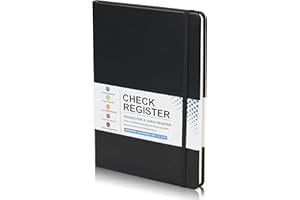 COOZMENT Check registers for Personal Checkbook,Income and Expense Log Book,Inner Page Widened Checkbook Register,Account,Color Inner Pages Helps Reduce Eye Strain,Hardcover PU,5.7"×8.3"