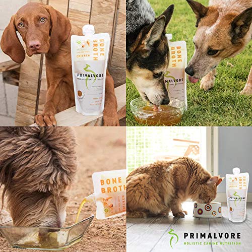 Primalvore Organic Bone Broth Food Topper for Dogs & Cats Collagen