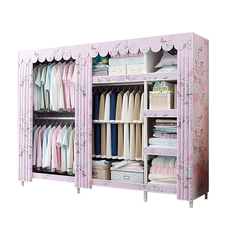 Ace Zhyg Pink Non Woven Wardrobe Foldable Canvas Wardrobe