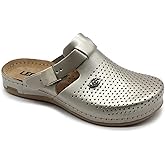 LEON 950 Leather Slip-on Womens Ladies Mule Clogs Slippers Shoes, Champagne, EU 38 (7.5M US Women)