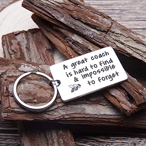 Coach Gifts Keychain for Men Women A Great Coach is Hard to Find Impossible to Forget Best Football Soccer Basketball Swimming Baseball Coach Inspirational Birthday Thanksgiving Cheer Gift Key Charm