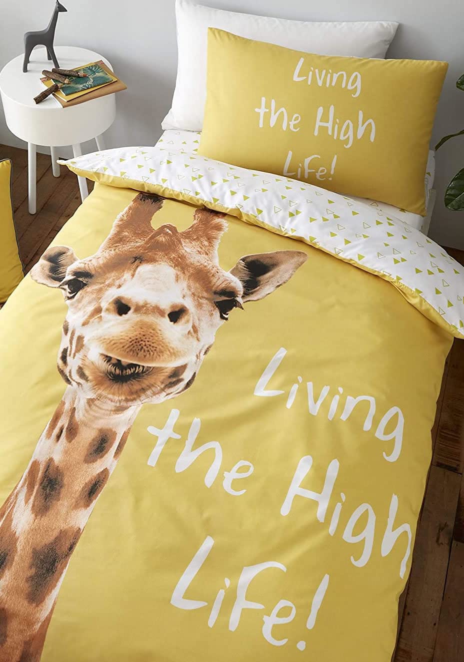 Catherine Lansfield Giraffe Easy Care Single Duvet Set Yellow
