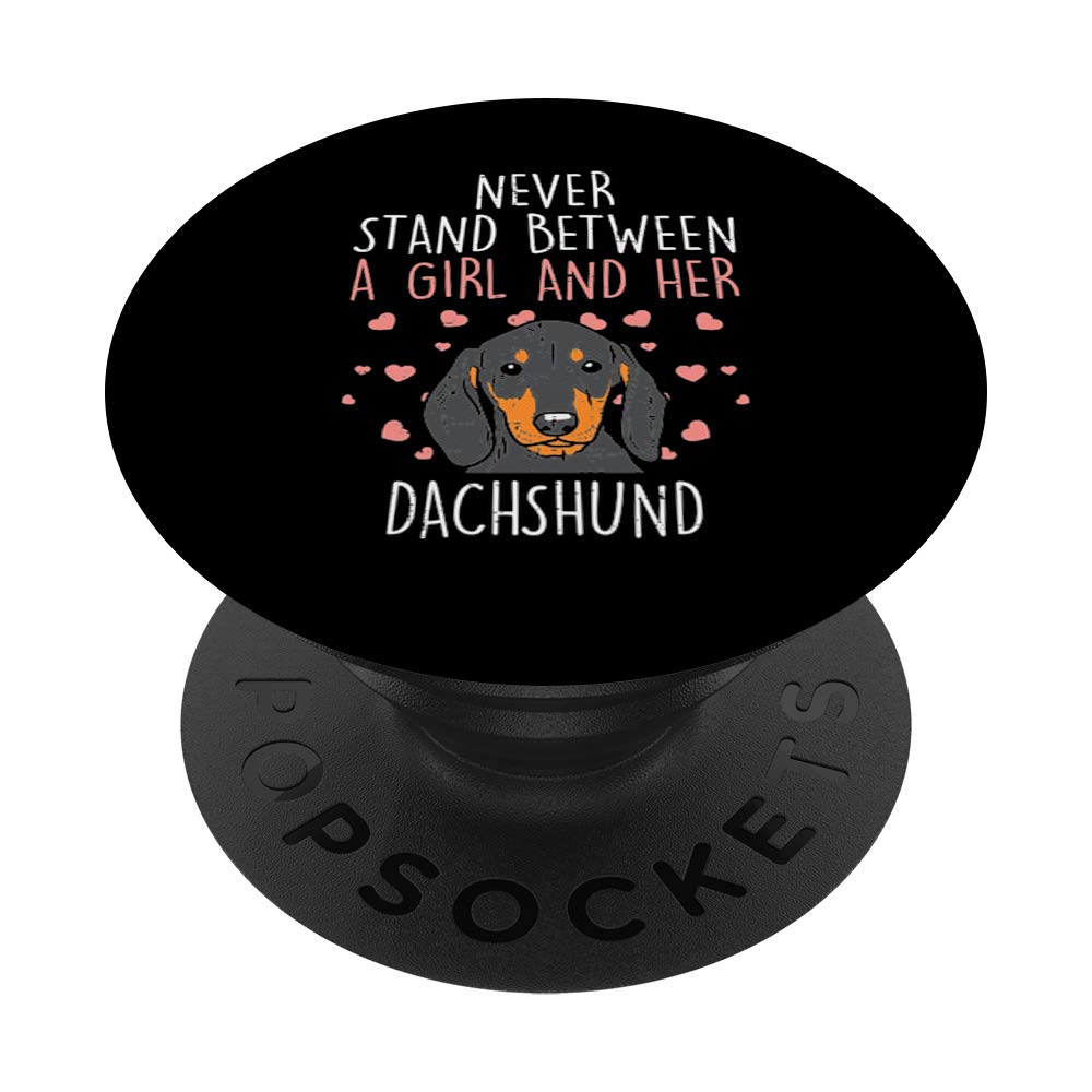 Never Stand Girl And Dachshund Weiner Dog Lover Women Gift PopSockets PopGrip: Swappable Grip for Phones & Tablets