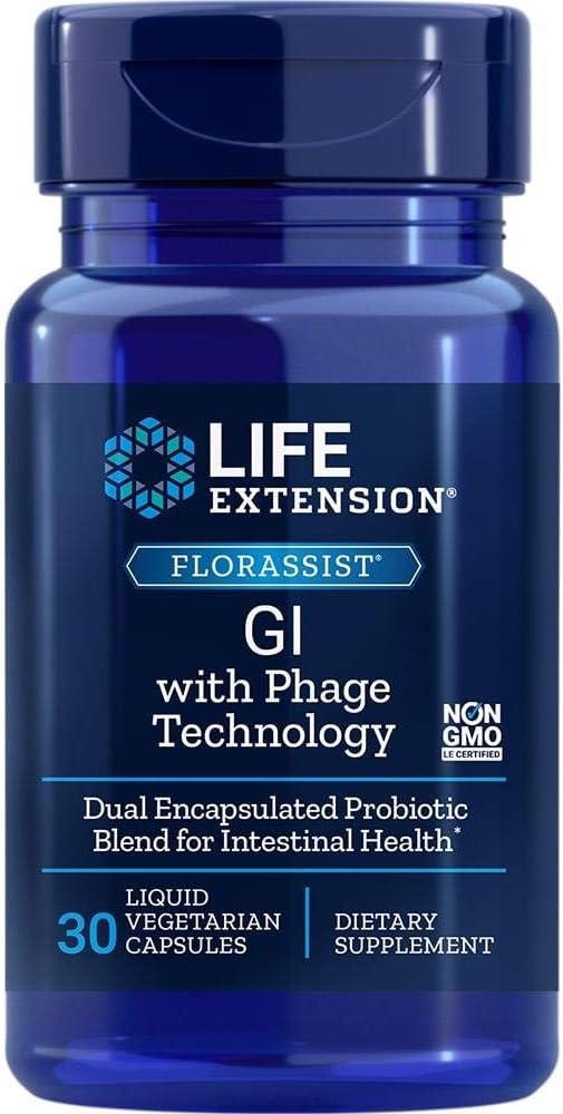 Life Extension Florassist Gi with Phage Technology 30 Liquid Vegetarian Capsules