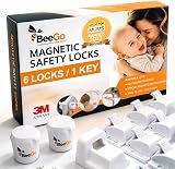 BeeGo 6 Pack Magnetic Child Safety Locks with Key – No Drill, 3M Tape view 2