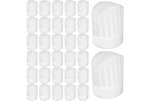 lipetol 30 Pack Chef Hats for Kids, Disposable Paper Chefs Hat Bulk DIY Kids Chef Cap for Baking, Cooking, Activity, Pizza Party