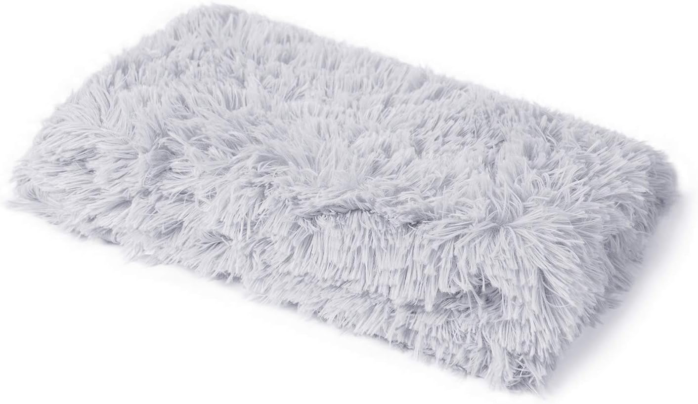 Luciphia Puppy Dog Blankets,Faux Fur Pet Blanket Soft Flannel Throw for Cats Rabbits Light Grey Small: Home & Kitchen