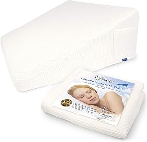 COZILIFT 8 inch Replacement Wedge Pillow Cover Only for Standard Size Bed Wedges 24 x 24 x 8" | Luxury, Naturally Cooling Bamboo Bed Wedge Pillowcase, Machine Washable with Zipper & Pocket
