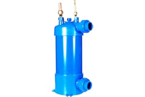 QUELECO Pool Heat Exchanger Titanium Twisted Tube PVC Shell for Swimming Pool Heat Pump Solar Spa Heating and Cooling(102kBtu / 30kw)