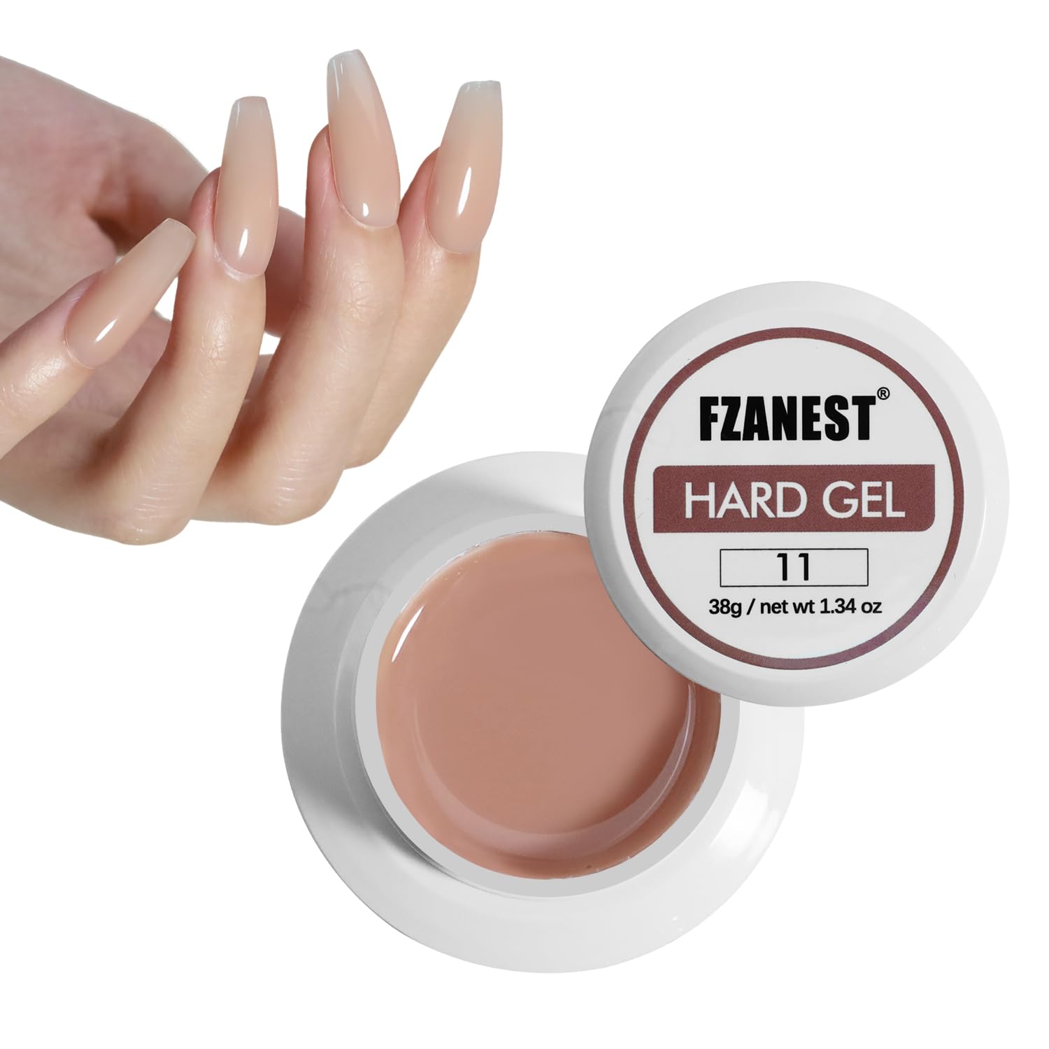 Photo 1 of FZANEST Nude Builder Gel for Nails Hema TPO-Free, 38g Low Heat Sculpting Gel High Hardness for Nail Strengthening Extension Broken Nail Repair Professional Nail Art Manicure Soak Off