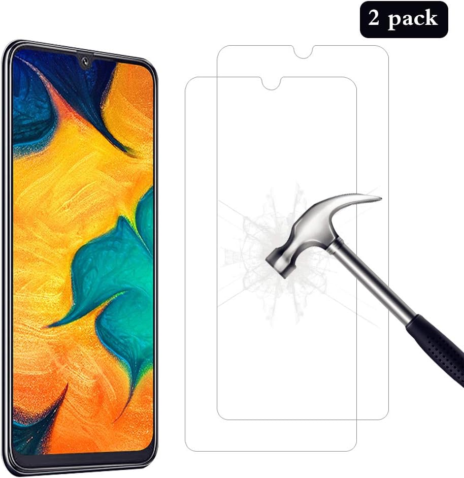 AhaSky [2 Pack Tempered Glass for Samsung Galaxy A30/Samsung Galaxy A20 Screen Protector, Easy Bubble-Free Installation, 9H Hardness, 99.99% HD Clarity Tempered Glass Protector for Galaxy A30/A20
