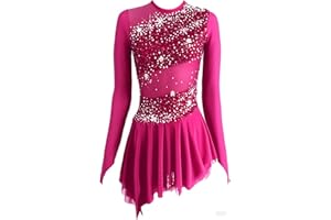 LIUHUO Figure Skating Dress - Black Velvet Dress for Girls Competition