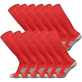 LingTu Soccer Socks 3/12 Pairs Team-Sport Knee High Breathable Football Socks for Men Youth Kids Boys