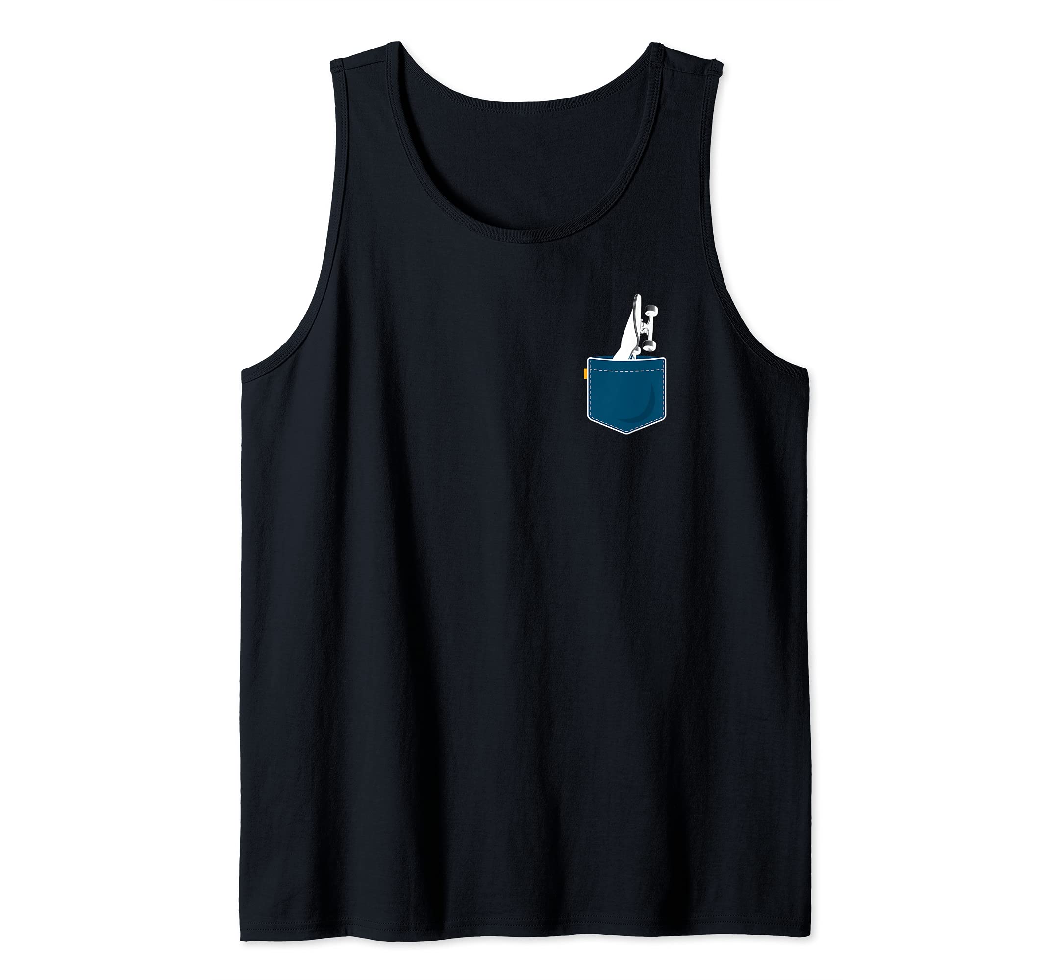 Pocket Skateboard Skate Skateboarder Skater Skateboarding Tank Top