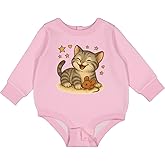 inktastic Adorable Kitten Playing with Toy Mouse and Stars Baby Fleece Bodysuit