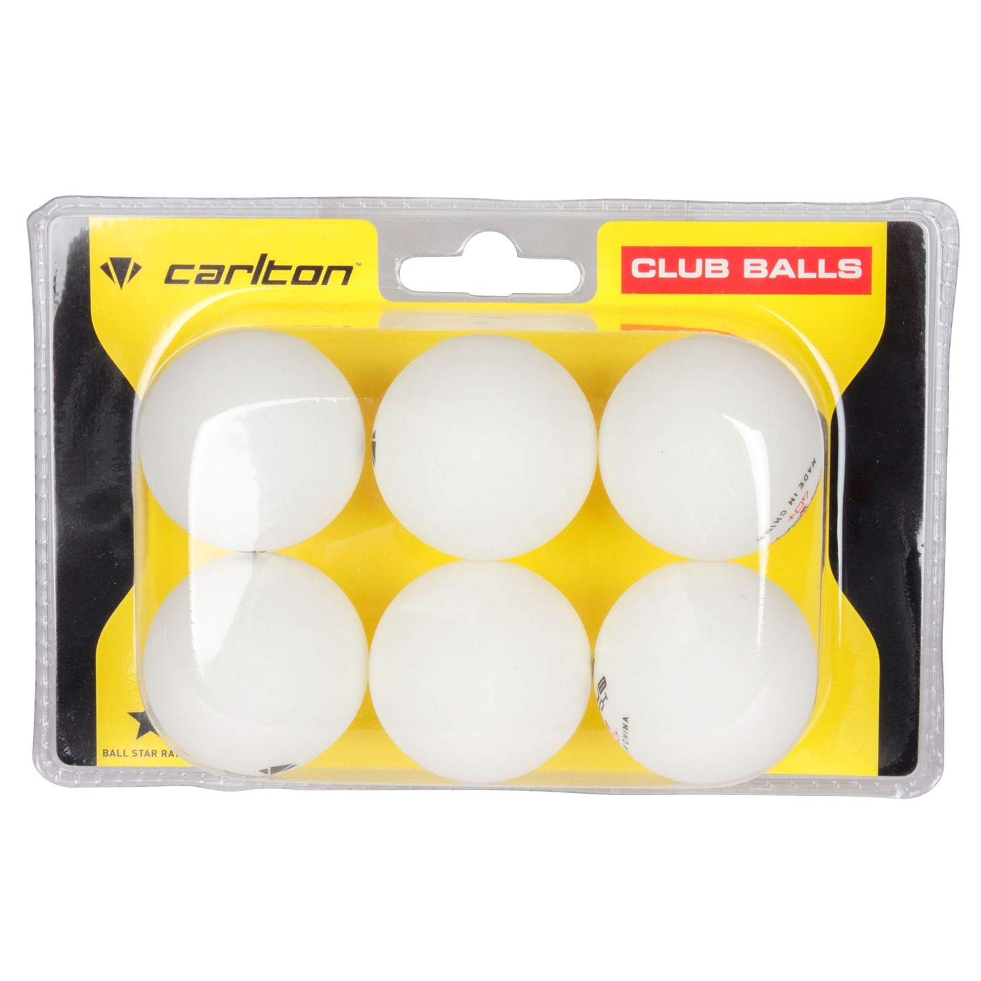 Carlton Unisex Club Table Tennis Balls 6 Pack White One Size