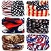 6PCS Headwear, Headband Scarf Bandanna Headwrap Mask Neckwarmer & More 12-in-1 Multifunctional Stretchable Sport & Casual (6PC.The Stars and Stripes Series)