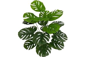 Artificial Monstera Plants, Fake Tropical Turtle Leaf Greenery Shrubs Decor Plant Faux Palm Tree Leaves Stems for Outdoor Ind