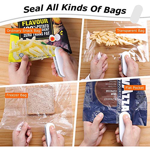 EKUPUZ 2 in 1 Mini Bag Sealer Package Sealing Machines Heat Sealer, Snacks Bags Tools Plastic Handy Portable Kitchen Storage Sealer
