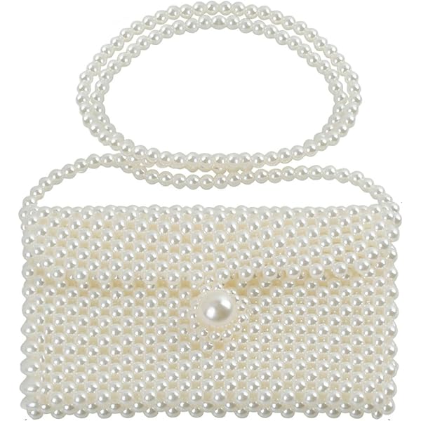 Bolso Novia Blanco Con Cadena De Perlas – Regalo De Boda, Cuero, Cartera De Noche Elegante