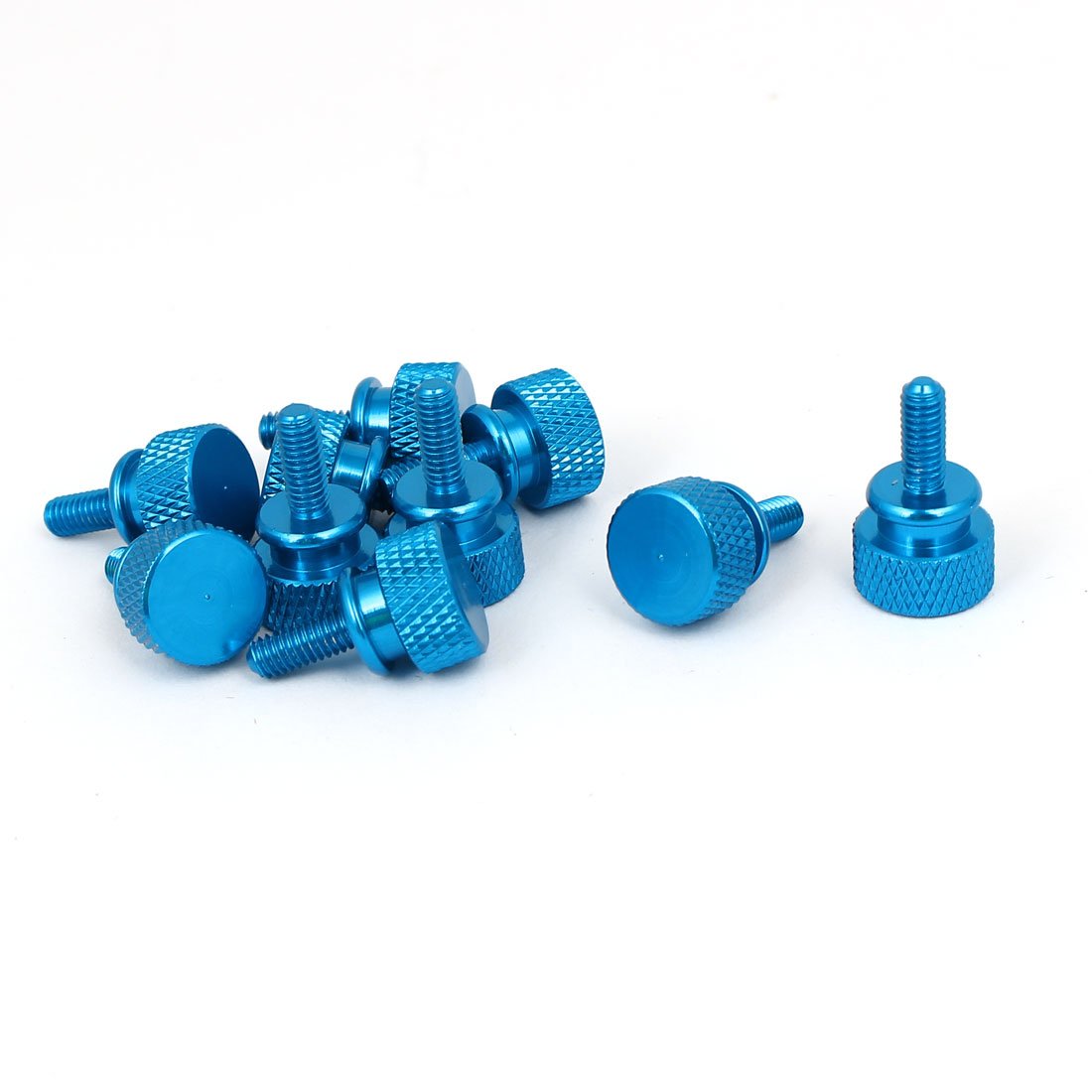 Sourcingmap Computer PC Case M4x10mm Shoulder Type Knurled Thumb Screw Sky Blue 10pcs