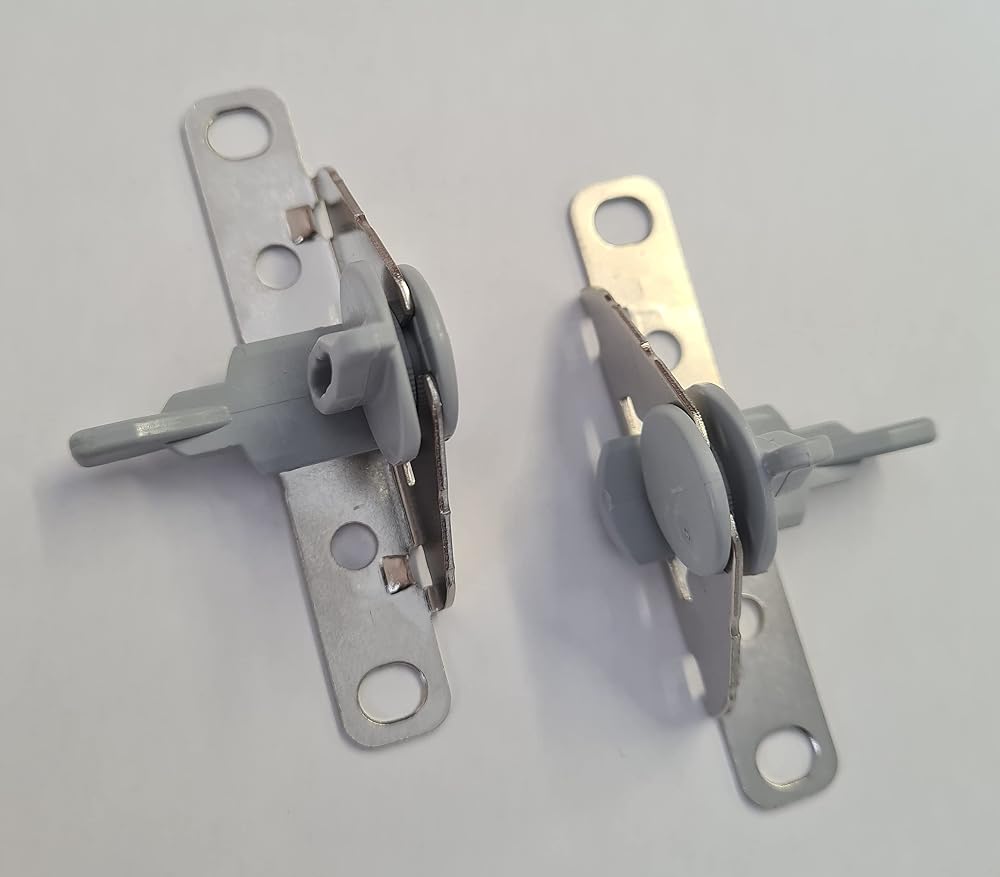 Hafele INDAUX Supra Metal Drawer Side Front Fixing Brackets Grey Pair Solmer LTD