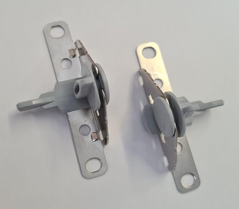 Hafele INDAUX Supra Metal Drawer Side Front Fixing Brackets Grey Pair Solmer LTD