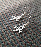 Prince Rogers Nelson Fashion Women Rip Ankh Love Sign Pendant Drop Dangle Earrings Purple Rain (Silver)