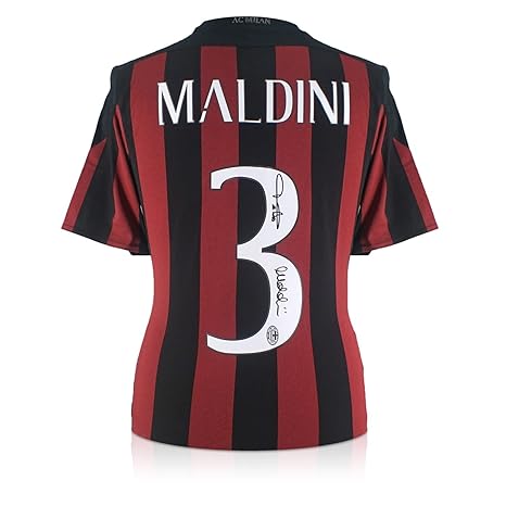 Exclusive Memorabilia AC Milan Fußball Trikot 2015-16 von Paolo Maldini unterzeichnet