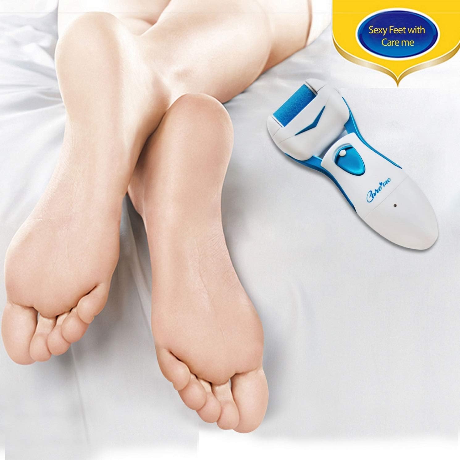 Care me Powerful Electric Foot Callus Remover Rechargeable-Top Rated Electronic Foot File Removes Dry, Dead, Hard, Cracked Skin & Calluses- Best Foot Care Pedicure Tool for Soft Smooth Feet: Health & Personal Care