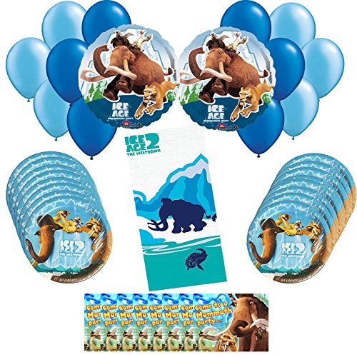 Ice Age 2 Party Pack Including Plates,Tablecover,invitation and Balloons39pc