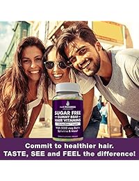 Ositos de gominola con vitaminas para el cabello de la marca Hair Thickness Maximizer, vegano, con vitaminas sin gluten para el crecimiento natural del cabello, mejoradas con biotina y más de 15 vitaminas e ingredientes naturales